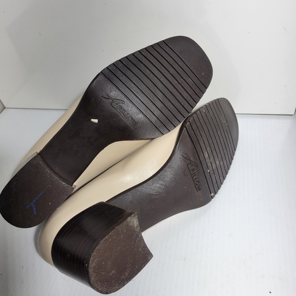 ❤️ 3 for $35 Amalfi leather block heel square toe beige neutral tan shoes 6.5 - Picture 7 of 7